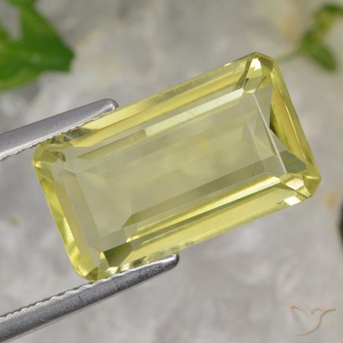 5.64ct Natural Amarillo claro Cuarzo, corte esmeralda, VS