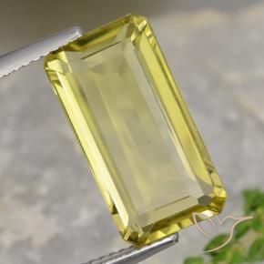 Cuarzo Amarillo medio natural de 7.83 ct, Corte Octágono / Esmeralda, VVS-VS