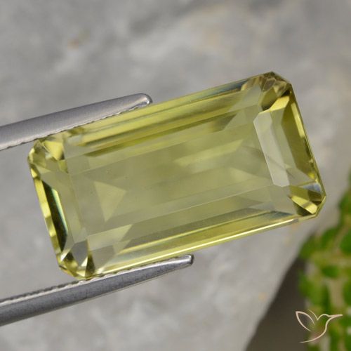 10.68ct Natural Amarillo piña Cuarzo, corte esmeralda, VVS