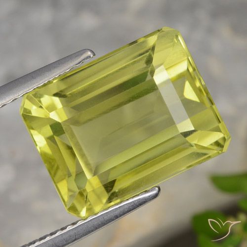 9.99ct Natural Amarillo claro Cuarzo, corte esmeralda, VVS-VS