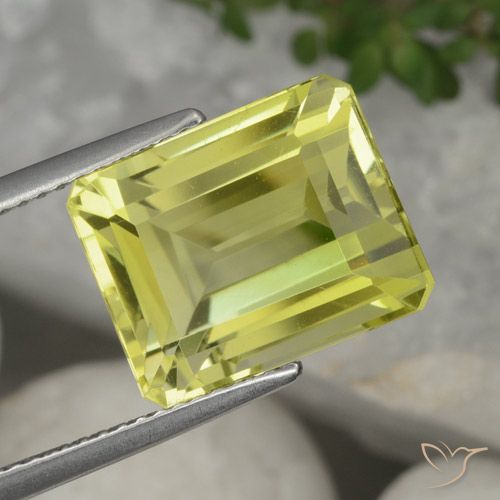 9.06ct Natural Amarillo piña claro Cuarzo, corte esmeralda, VVS-VS