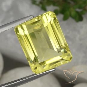 Cuarzo Amarillo piña claro natural de 9.06 ct, Corte Octágono / Esmeralda, VVS-VS