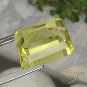 Cuarzo Amarillo piña claro natural de 9.06 ct, Corte Octágono / Esmeralda, VVS-VS