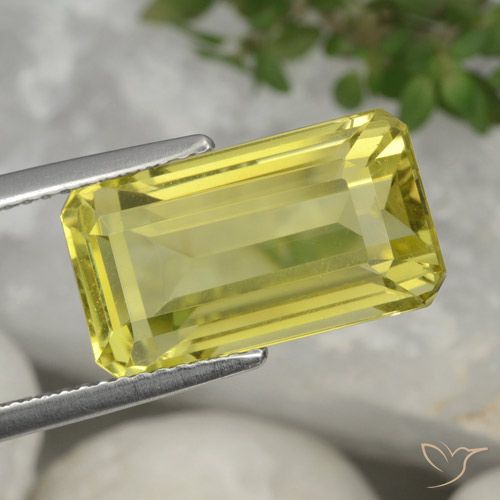 7.52ct Natural Amarillo piña Cuarzo, corte esmeralda, VVS-VS