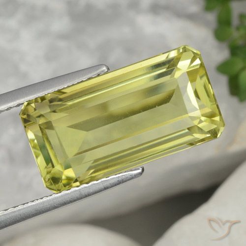 8.34ct Natural Amarillo  verdoso Cuarzo, Corte Octágono / Esmeralda, VVS-VS, Photo A