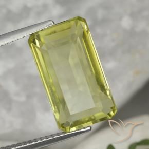 Cuarzo Amarillo medio natural de 8.13 ct, Corte Octágono / Esmeralda, VVS-VS
