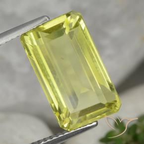 Cuarzo Amarillo limón natural de 6.90 ct, Corte Octágono / Esmeralda, VVS-VS