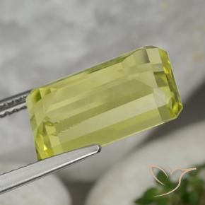 Cuarzo Amarillo limón natural de 6.90 ct, Corte Octágono / Esmeralda, VVS-VS