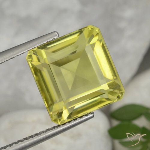9.98ct Natural Amarillo claro Cuarzo, corte esmeralda, VVS-VS