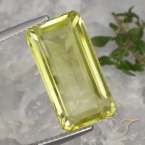 Cuarzo Amarillo claro natural de 10.27 ct, Corte Octágono / Esmeralda, VVS-VS