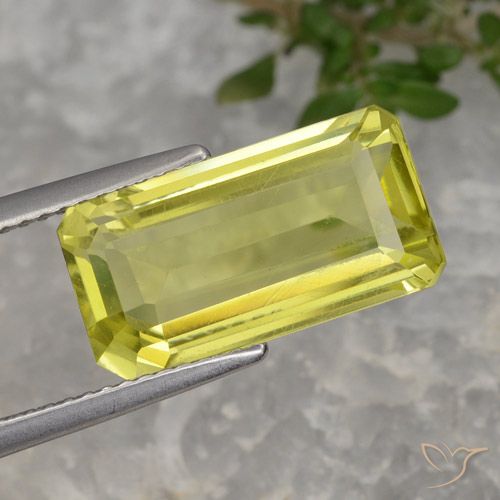 5.60ct Natural Amarillo claro Cuarzo, corte esmeralda, VVS-VS