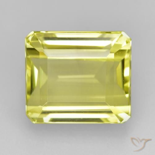 Cuarzo Amarillo claro natural de 9.31 ct, Corte Octágono / Esmeralda, VVS-VS