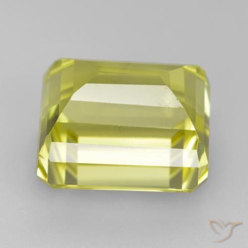 Cuarzo Amarillo claro natural de 9.31 ct, Corte Octágono / Esmeralda, VVS-VS