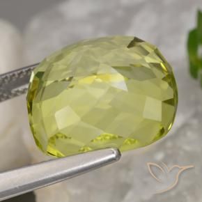 Cuarzo Amarillo claro natural de 14.34 ct, Forma Cojín, VVS