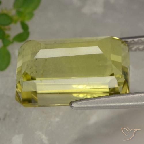 Cuarzo Amarillo pálido natural de 6.42 ct, Corte Octágono / Esmeralda, VVS-VS