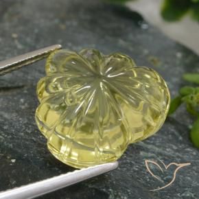 Cuarzo Amarillo verdoso natural de 11.72 ct, Corte Flor, Transparente