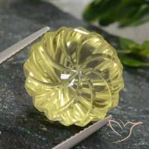 Cuarzo Amarillo laguna natural de 12.61 ct, Corte Flor, Transparente