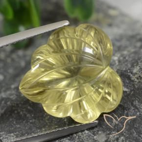 Cuarzo Amarillo claro medio natural de 10.42 ct, Corte Flor, Transparente