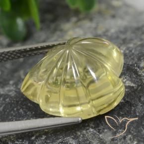 Cuarzo Amarillo claro medio natural de 10.42 ct, Corte Flor, Transparente
