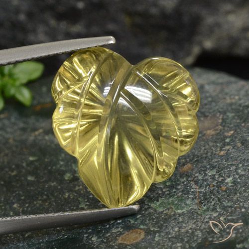 12.04ct Natural Dorado claro Cuarzo, Corte Flor, Transparente
