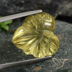 Cuarzo Dorado claro natural de 12.04 ct, Corte Flor, Transparente