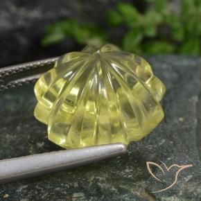 Cuarzo Amarillo claro natural de 12.77 ct, Corte Flor, Transparente