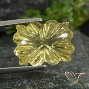 Cuarzo Amarillo laguna natural de 10.48 ct, Corte Flor, Transparente