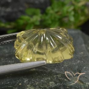 Cuarzo Amarillo laguna natural de 10.48 ct, Corte Flor, Transparente