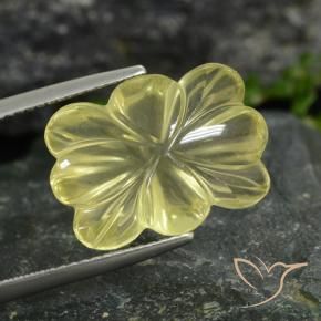 Cuarzo Amarillo pálido natural de 9.49 ct, Corte Flor, Transparente