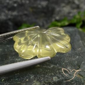 Cuarzo Amarillo pálido natural de 9.49 ct, Corte Flor, Transparente