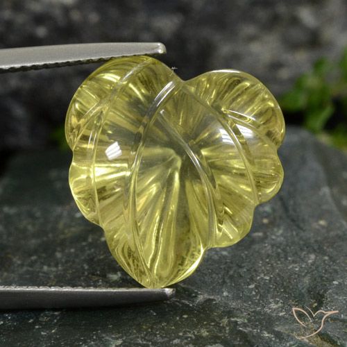 14.18ct Natural Amarillo medio Cuarzo, Corte Flor, Transparente