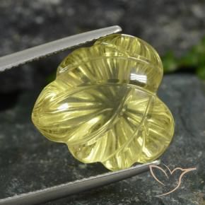 Cuarzo Amarillo medio natural de 14.18 ct, Corte Flor, Transparente