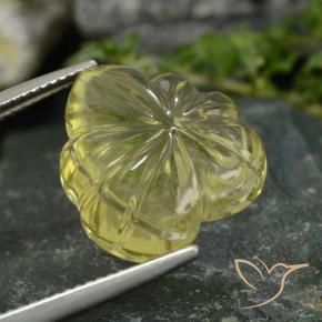 Cuarzo Amarillo medio natural de 14.18 ct, Corte Flor, Transparente