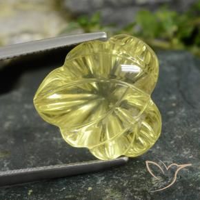 Cuarzo Amarillo medio natural de 12.97 ct, Corte Flor, Transparente