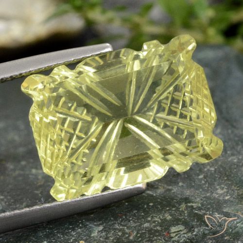 10.05ct Natural Amarillo piña claro Cuarzo, Forma Cojín, Transparente