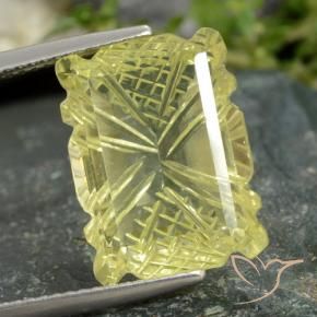 Cuarzo Amarillo piña claro natural de 10.05 ct, Forma Cojín, Transparente