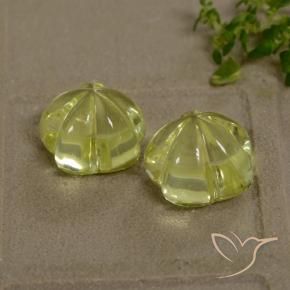 Gemas de Cuarzo Amarillo verdoso claro natural de 13.63 ct, Corte Flor, Transparente