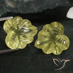 Gemas de Cuarzo Amarillo claro natural de 13.78 ct, Corte Flor, Transparente