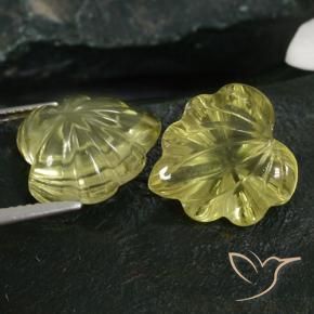 Gemas de Cuarzo Amarillo claro natural de 13.78 ct, Corte Flor, Transparente