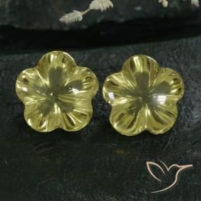Gemas de Cuarzo Amarillo verdoso natural de 8.80 ct, Corte Flor, Transparente