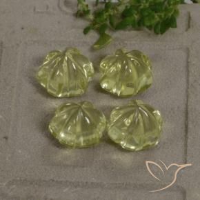 Gemas de Cuarzo Amarillo verdoso natural de 11.71 ct, Corte Flor, Transparente