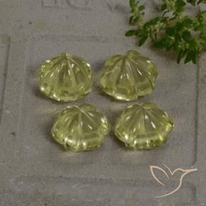 Gemas de Cuarzo Amarillo medio natural de 11.15 ct, Corte Flor, Transparente