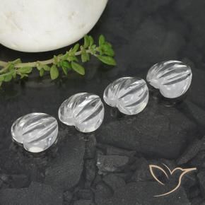 Gemas de Cuarzo Blanco claro natural de 6.44 ct, Forma de corazón, Transparente