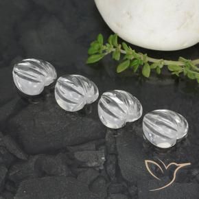 Gemas de Cuarzo Blanco claro natural de 6.44 ct, Forma de corazón, Transparente