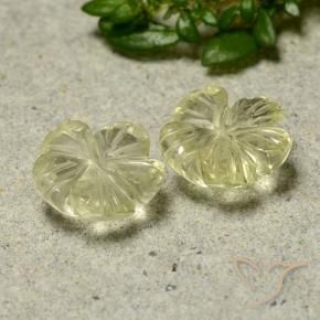 Gemas de Cuarzo Amarillo medio natural de 3.24 ct, Corte Flor, Transparente