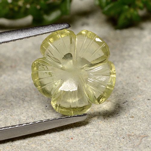2.25ct Natural Amarillo medio Cuarzo, Corte Flor, Transparente