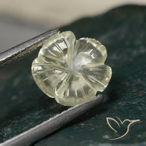 Cuarzo Amarillo claro natural de 1.83 ct, Corte Flor, Transparente