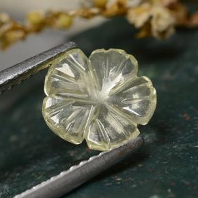 Cuarzo amarillo natural de 0,96 ct, corte flor, transparente