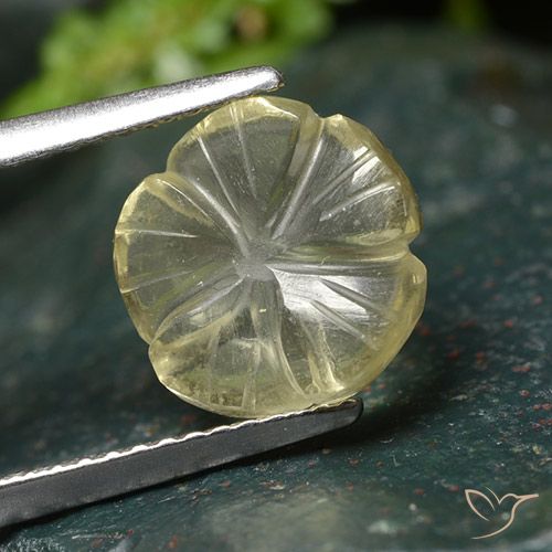 2.64ct Natural Amarillo crema pálido Cuarzo, Corte Flor, Transparente, Photo A