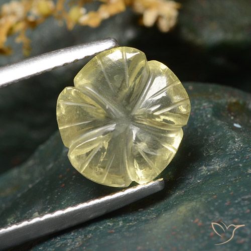 3.54ct Natural Amarillo medio Cuarzo, Corte Flor, Transparente